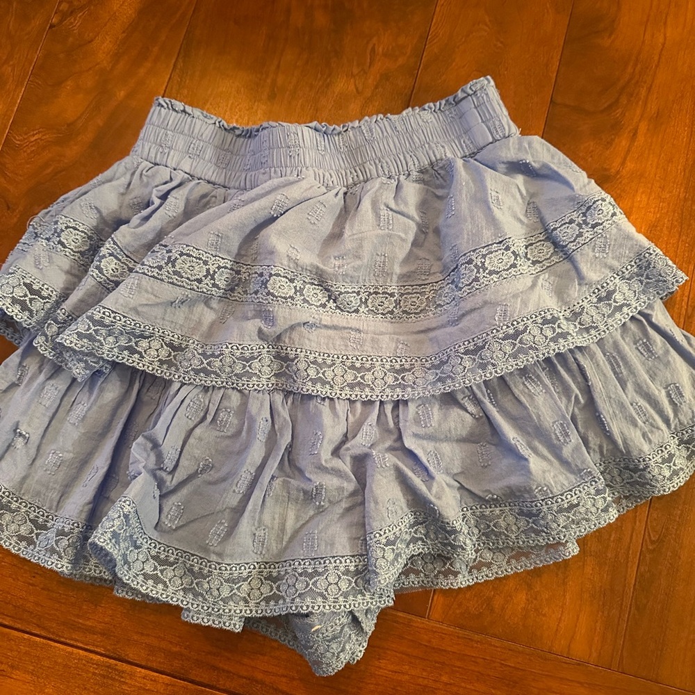 Altar’d State Blue Lace Tiered Shorts XS